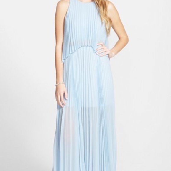 BCBGMAXAZRIA SHAINA SLEEVELESS PLEATED GOWN - Picture 5 of 7